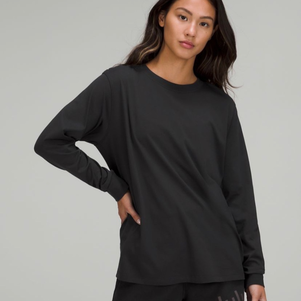 Lululemon All Yours Long Sleeve Shirt ~ Black Size 12 (LBB103